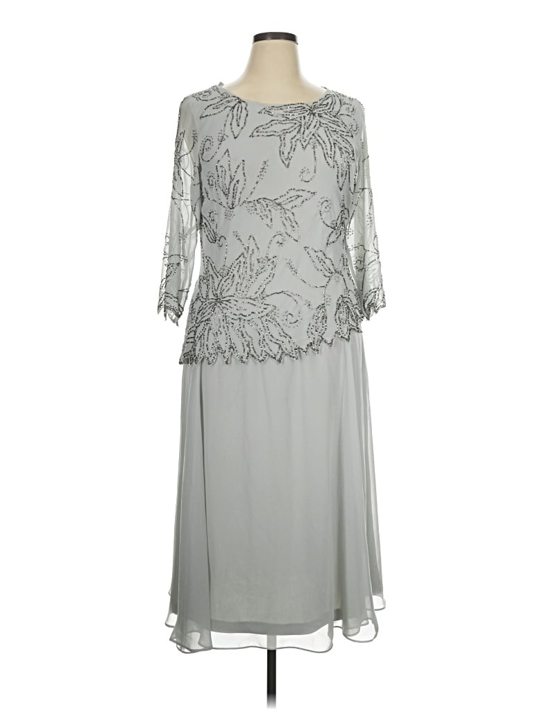 Pre-owned Jkara Cocktail Dress In Gray
