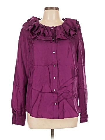 J.Crew Collection Long Sleeve Silk Top (view 1)
