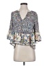 BCBGMAXAZRIA 100% Polyester Blue 3/4 Sleeve Blouse Size S - photo 1