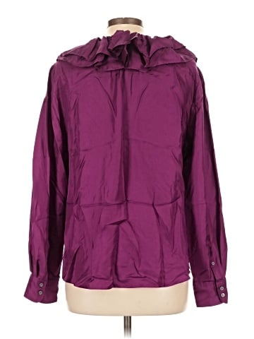 J.Crew Collection Long Sleeve Silk Top (view 2)
