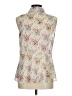 CAbi 100% Polyester Floral Ivory Sleeveless Blouse Size M - photo 2
