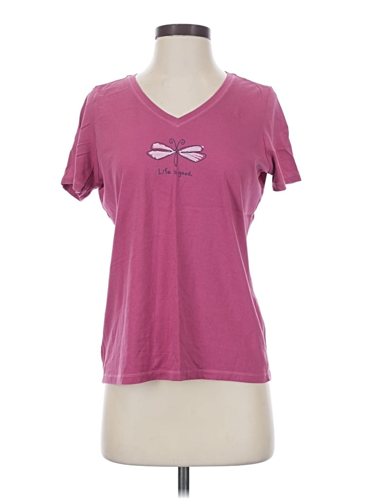 Pre-owned Life Is Good Short Sleeve T-shirt In Pink