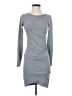 Leith Solid Gray Casual Dress Size S - photo 1