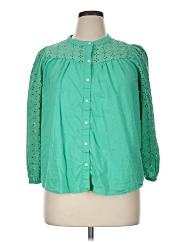 J.Crew Factory Store 3/4 Sleeve Blouse (view 1)