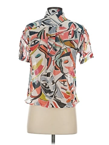 Lafayette 148 New York Short Sleeve Blouse (view 2)