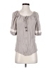 AGB 100% Rayon Gray Short Sleeve Blouse Size S - photo 1