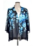 Susan Graver 100% Polyester Floral Blue Kimono Size XL - photo 1