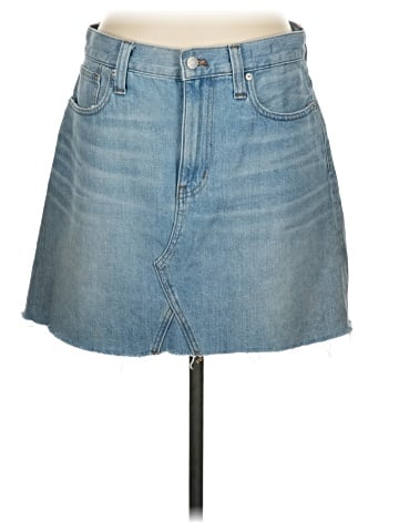 Madewell Rigid Denim A-Line Mini Skirt in Lovell Wash (view 1)