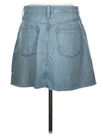 Madewell Rigid Denim A-Line Mini Skirt in Lovell Wash (view 2)