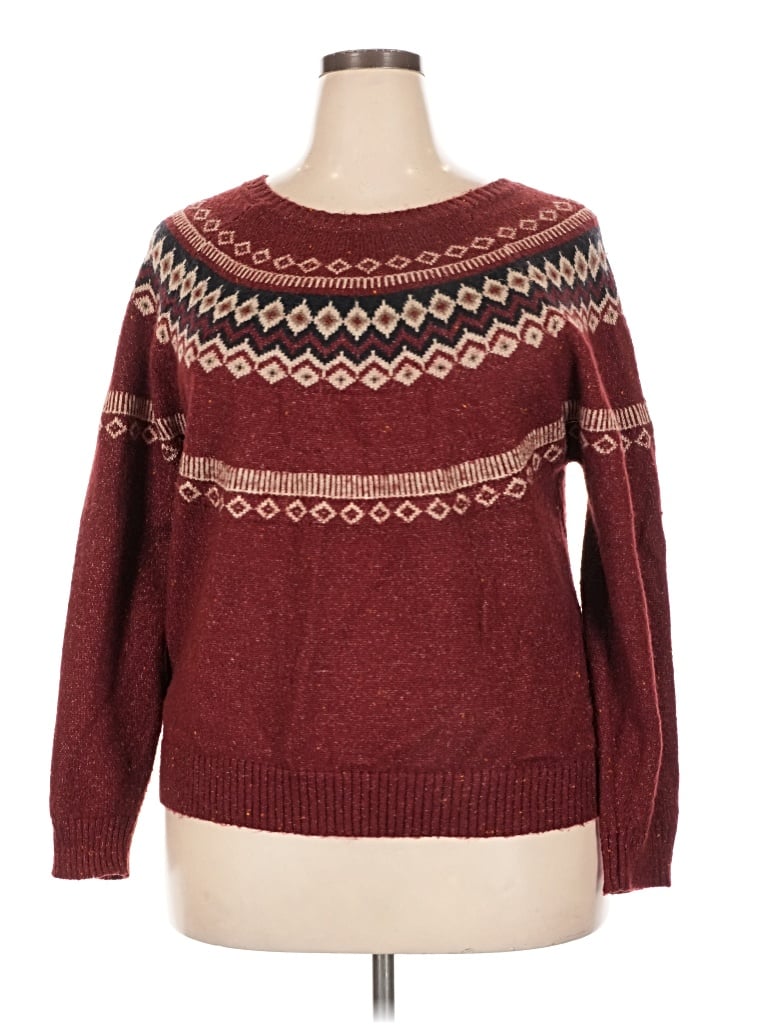 Pre-owned Weatherproof Pullover Sweater In Burgundy