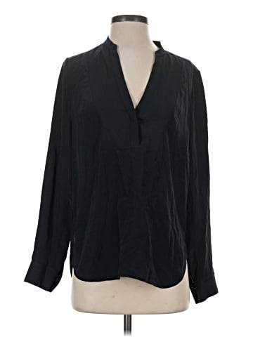 Vince. Long Sleeve Silk Top (view 1)