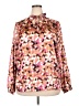 Lane Bryant 100% Polyester Argyle Pink Long Sleeve Blouse Size 22 - 24 Plus - photo 1