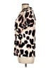DKNY Animal Print Tan Short Sleeve Blouse Size L - photo 5