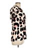 DKNY Animal Print Tan Short Sleeve Blouse Size L - photo 4