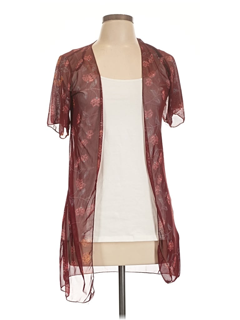 Pre-owned Dynamite Kimono In Burgundy