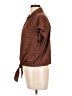 Rose + Olive 100% Polyester Brown Short Sleeve Blouse Size L - photo 5