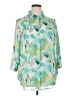 AGB 100% Polyester Print Green 3/4 Sleeve Blouse Size XL - photo 1