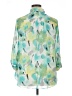 AGB 100% Polyester Print Green 3/4 Sleeve Blouse Size XL - photo 2