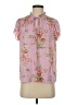 Maison d' Amelie 100% Polyester Floral Pink Short Sleeve Blouse Size S - photo 1
