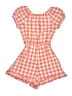 GB Girls Checkered-gingham Orange Pink Romper Size L (kids) - photo 2