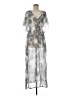 Old Navy 100% Polyester Graphic Silver Cocktail Dress Size M - photo 1