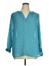 Caslon 100% Polyester Teal 3/4 Sleeve Blouse Size XL - photo 1