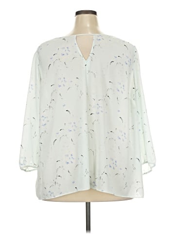 Kaari Blue 3/4 Sleeve Blouse (view 2)