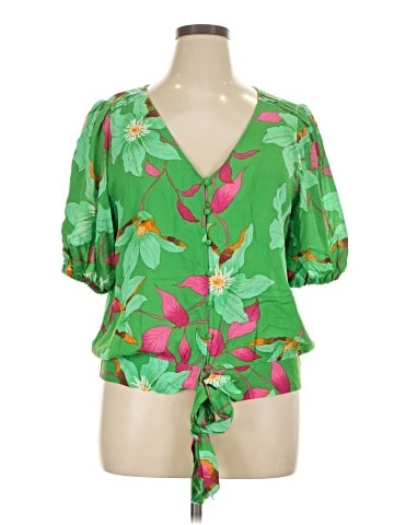 Rose + Olive Short Sleeve Blouse (view 1)