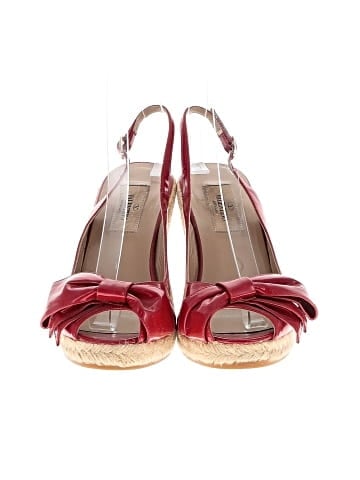 Valentino Patent Leather Bow Accents Slingback Wedges (view 2)