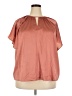 Worthington 100% Polyester Pink Short Sleeve Blouse Size 3X - photo 1