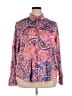 Ruby Rd. 100% Cotton Paisley Pink Long Sleeve Blouse Size 22 - photo 1