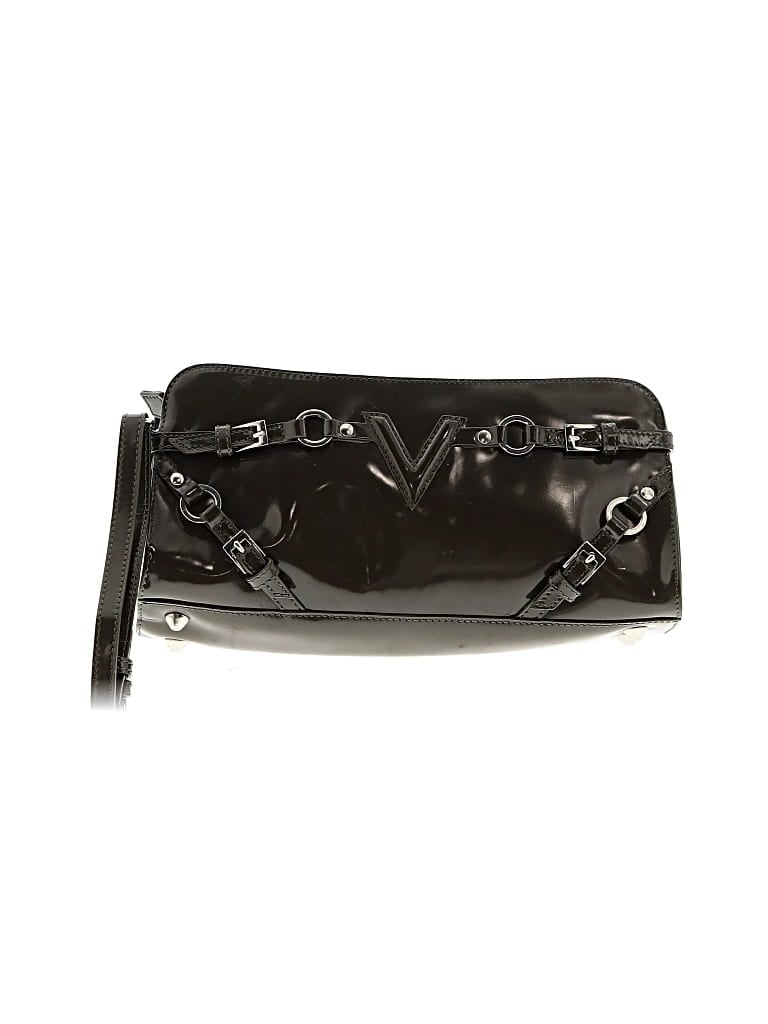 Pre-owned Via Spiga Leather Wristlet In Black