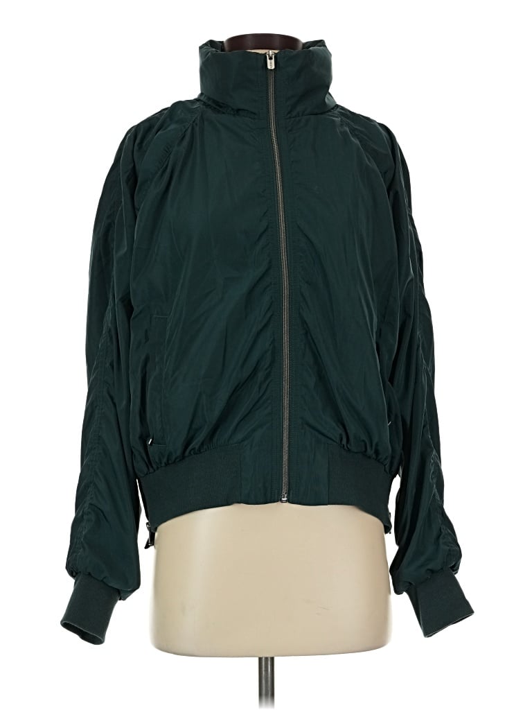 Pre-owned Athleta Track Jacket In Green
