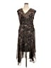 DKNY 100% Polyester Brown Cocktail Dress Size 16 - photo 1