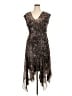 DKNY 100% Polyester Paisley Brown Cocktail Dress Size 14 - photo 1