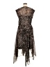 DKNY 100% Polyester Paisley Brown Cocktail Dress Size 14 - photo 2