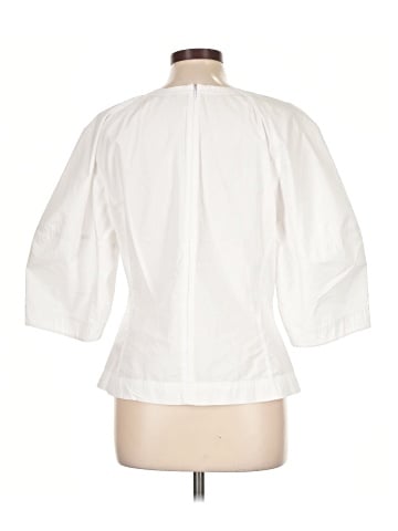 Madewell Sculptural V-Neck Top in Poplin (view 2)