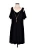 MSK Solid Black Casual Dress Size L - photo 1