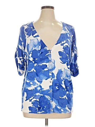 INC International Concepts Short Sleeve Blouse (view 1)