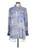 Cato 100% Polyester Paisley Blue Long Sleeve Blouse Size L - photo 1