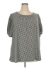 Lane Bryant Houndstooth Silver Short Sleeve Blouse Size 22 - 24 Plus - photo 1