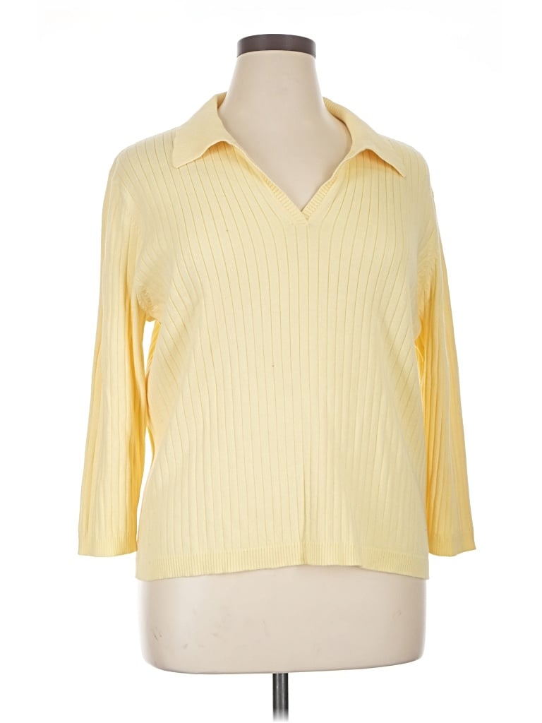 Pre-owned White Stag Cardigan Sweater In Yellow