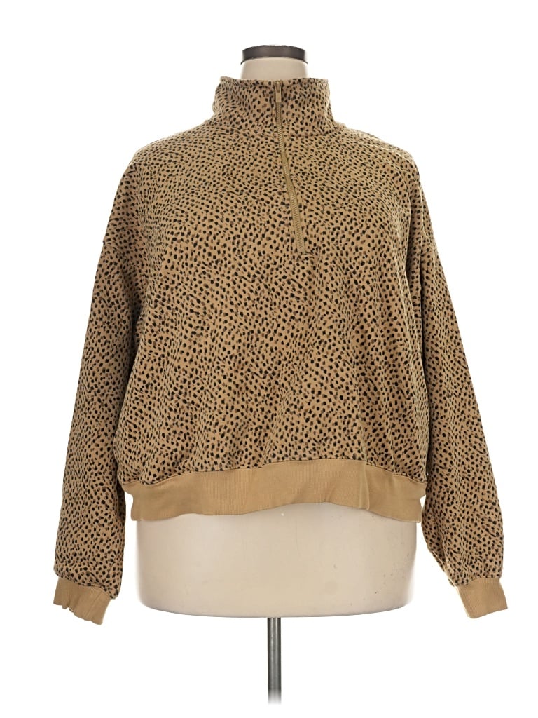 Pre-owned Fabletics Turtleneck Sweater In Tan