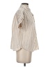 Faherty Stripes Tan Short Sleeve Blouse Size XS - photo 4