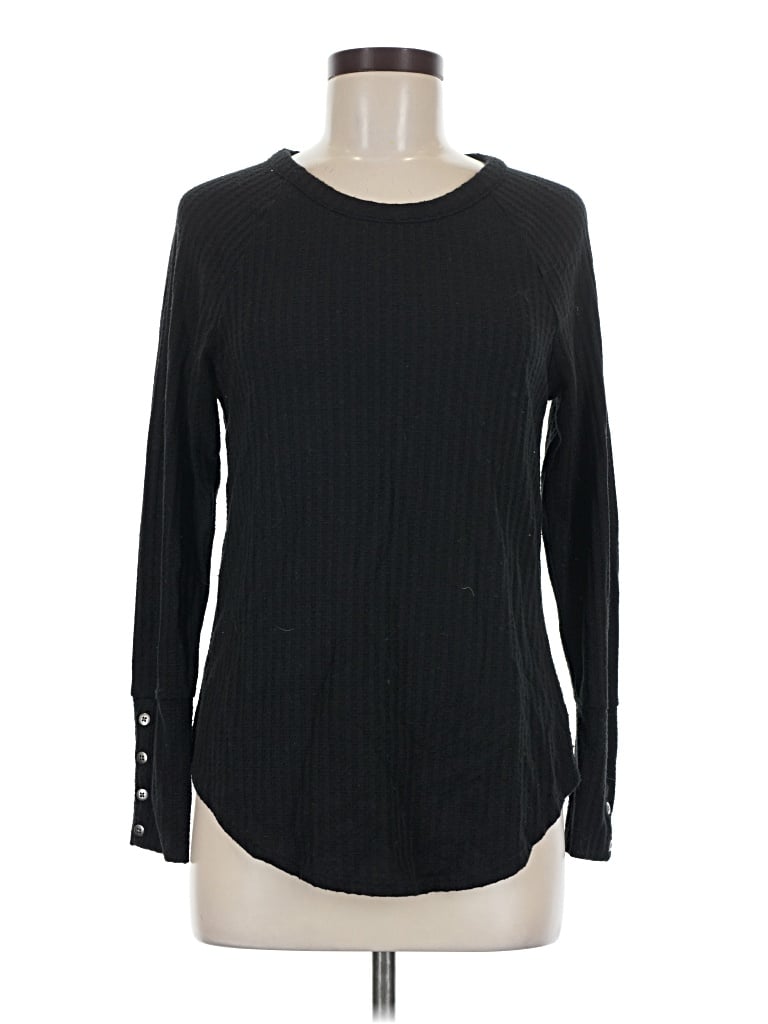Pre-owned Chaser Long Sleeve Top Black Crew Neck Tops