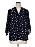 Lush 100% Polyester Polka Dots Blue 3/4 Sleeve Blouse Size 1X - photo 1