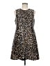 J.Crew 100% Polyester Animal Print Brown Cocktail Dress Size 6 - photo 1