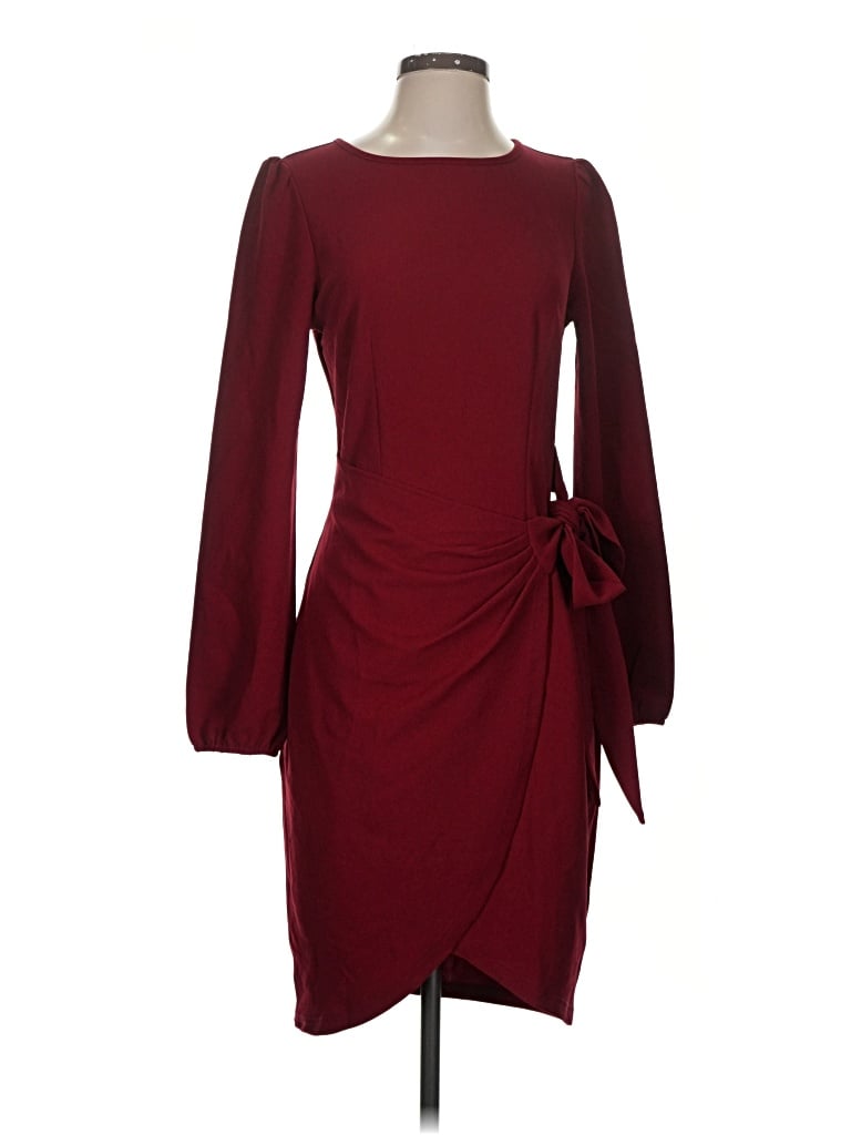 Simplee Cocktail Dress In Burgundy