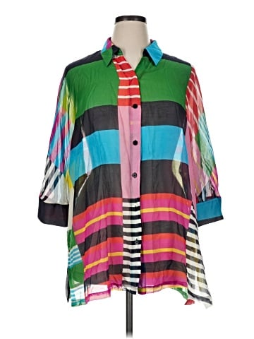 Marina Rinaldi 3/4 Sleeve Button-Down Shirt (view 1)