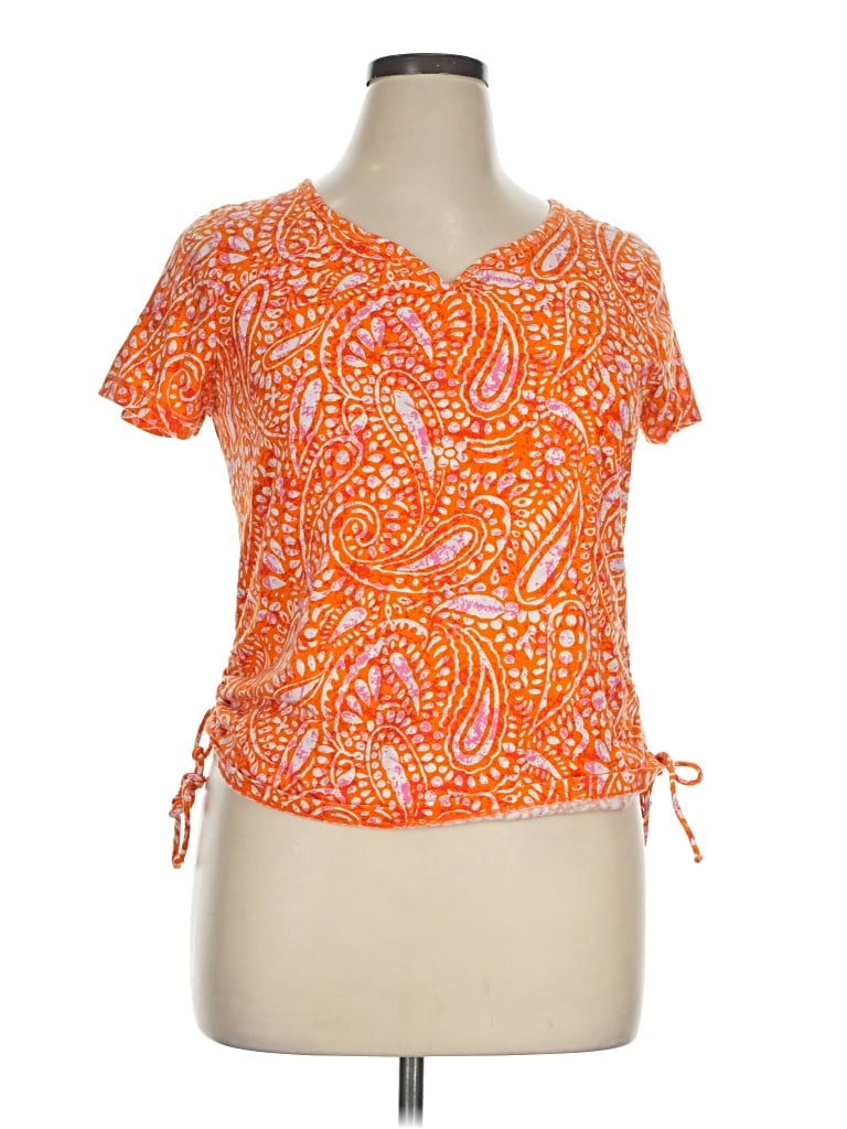Pre-owned Caribbean Joe Short Sleeve T-shirt In Orange